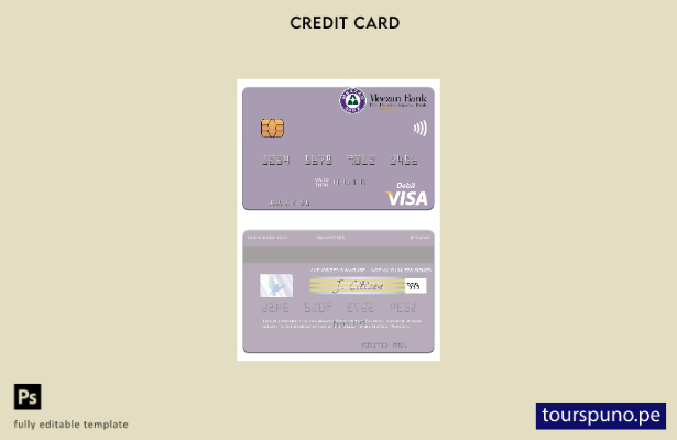 lista para imprimir plantilla de tarjeta de débito visa Pakistán Meezan Bank Lim